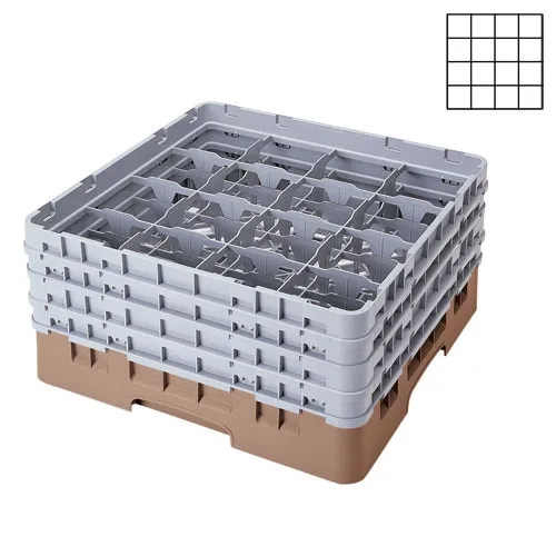 Cambro 16S1058-184 - 4.375" Stemware & Tumbler Glass Rack - Camrack (2 per Case) 