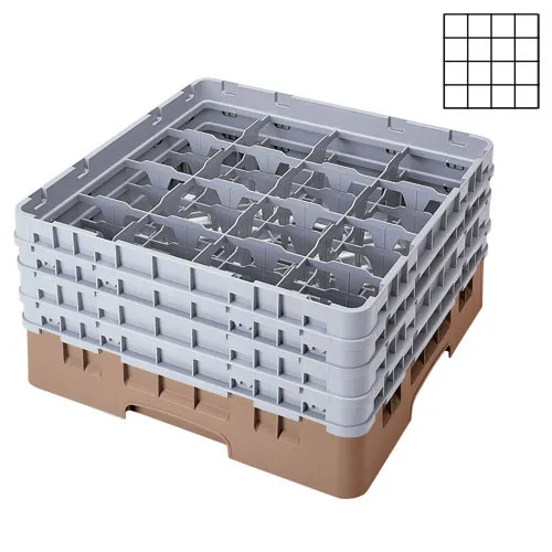 Cambro 16S1214-184 - 4.375" Stemware & Tumbler Glass Rack - Camrack (2 per Case) 