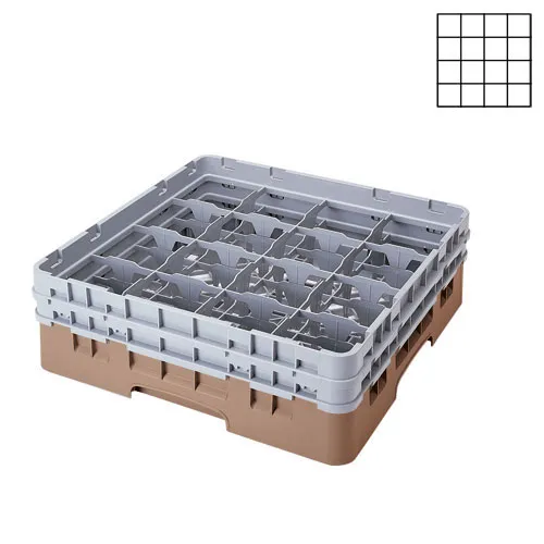 Cambro 16S434-184 - 4.375" Stemware & Tumbler Glass Rack - Camrack (4 per Case) 