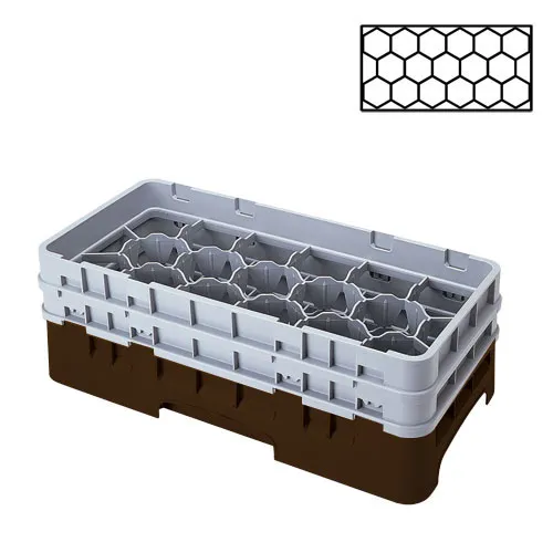 Cambro 17HS318-167 - 17-Compartment Half-Size Stemware & Tumbler Glass Rack - Camrack (5 per Case) 