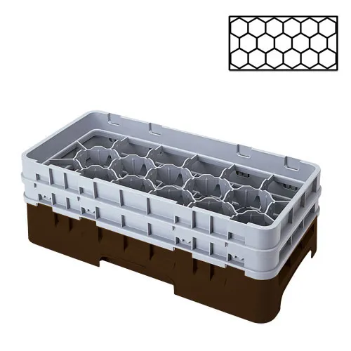 Cambro 17HS434-167 - 17-Compartment Half-Size Stemware & Tumbler Glass Rack - Camrack (4 per Case) 