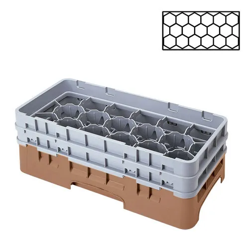 Cambro 17HS434-184 - 17-Compartment Half-Size Stemware & Tumbler Glass Rack - Camrack 