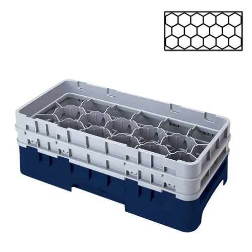 Cambro 17HS434-186 - 17-Compartment Half-Size Stemware & Tumbler Glass Rack - Camrack (4 per Case) 