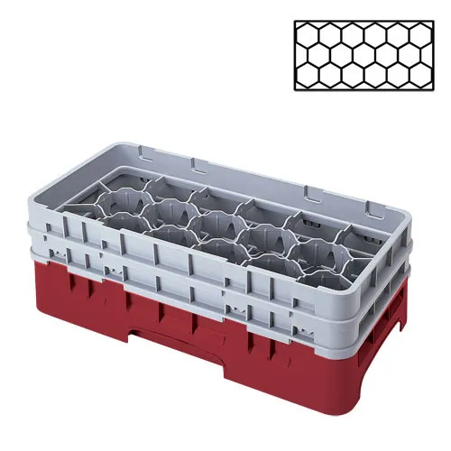 Cambro 17HS434-416 - 17-Compartment Half-Size Stemware & Tumbler Glass Rack - Camrack (4 per Case) 