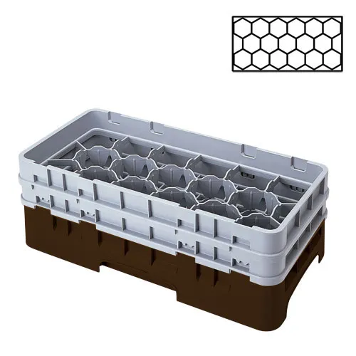 Cambro 17HS638-167 - 17-Compartment Half-Size Stemware & Tumbler Glass Rack - Camrack (3 per Case) 