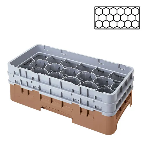 Cambro 17HS638-184 - 17-Compartment Half-Size Stemware & Tumbler Glass Rack - Camrack (3 per Case) 