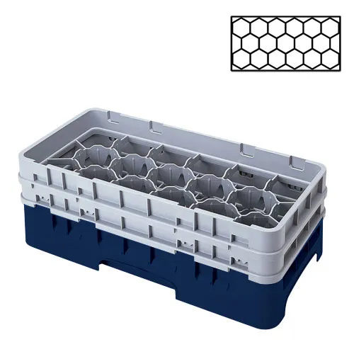 Cambro 17HS638-186 - 17-Compartment Half-Size Stemware & Tumbler Glass Rack - Camrack (3 per Case) 