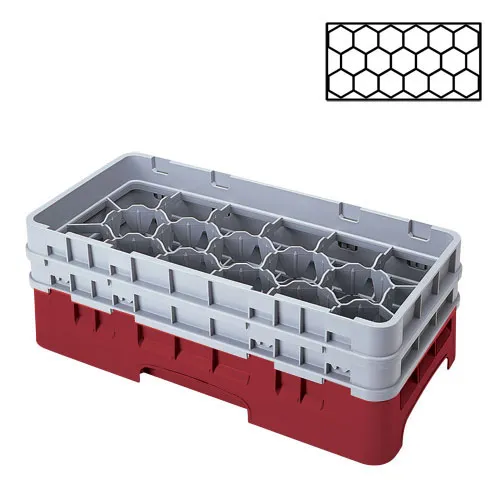 Cambro 17HS638-416 - 17-Compartment Half-Size Stemware & Tumbler Glass Rack - Camrack (3 per Case) 