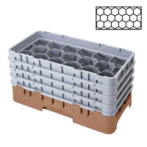 Cambro 17HS800-184 - 17-Compartment Half-Size Stemware & Tumbler Glass Rack - Camrack (2 per Case) 