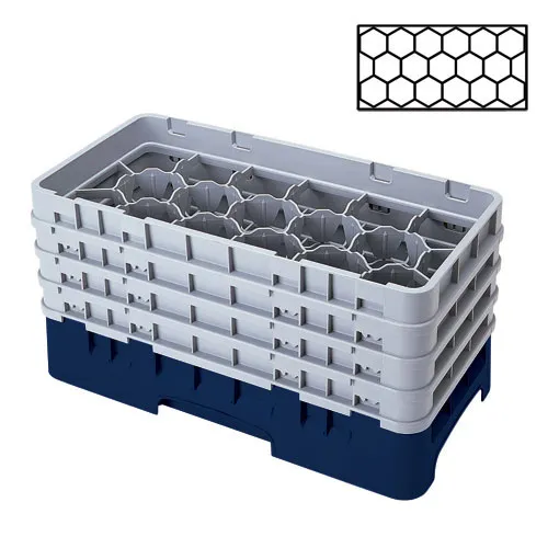 Cambro 17HS800-186 - 17-Compartment Half-Size Stemware & Tumbler Glass Rack - Camrack (2 per Case) 