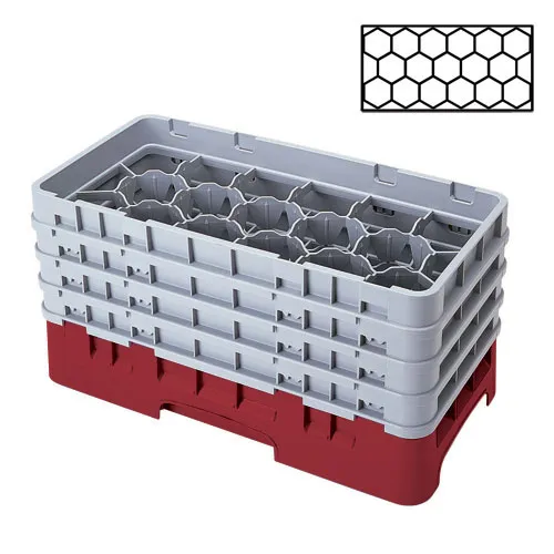 Cambro 17HS800-416 - 17-Compartment Half-Size Stemware & Tumbler Glass Rack - Camrack (2 per Case) 