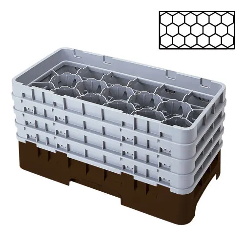 Cambro 17HS958-167 - 17-Compartment Half-Size Stemware & Tumbler Glass Rack - Camrack (2 per Case) 