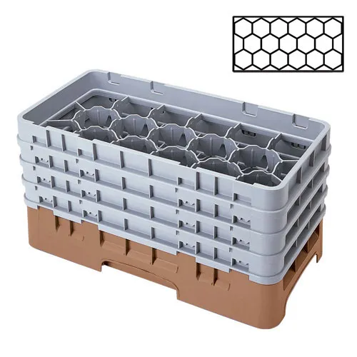 Cambro 17HS958-184 - 17-Compartment Half-Size Stemware & Tumbler Glass Rack - Camrack (2 per Case) 