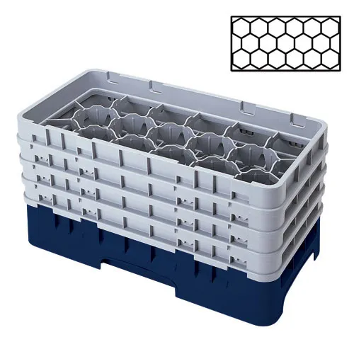 Cambro 17HS958-186 - 17-Compartment Half-Size Stemware & Tumbler Glass Rack - Camrack (2 per Case) 