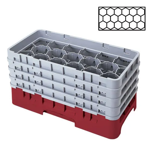 Cambro 17HS958-416 - 17-Compartment Half-Size Stemware & Tumbler Glass Rack - Camrack (2 per Case) 