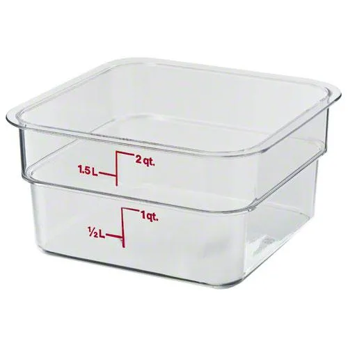 Cambro 2SFSCW-135 - 2 qt Polycarbonate Food Storage Container - Camwear CamSquare (6 per Case) 