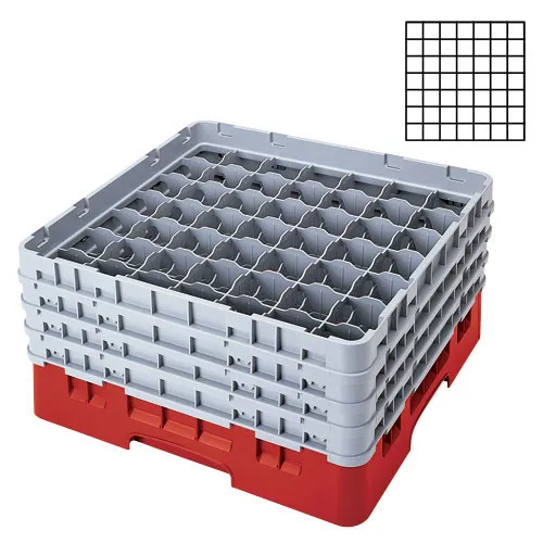 Cambro 49S1114-163 - 49-Compartment Stemware & Tumbler Glass Rack - Camrack (2 per Case) 