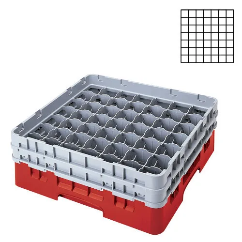 Cambro 49S434-163 - 49-Compartment Stemware & Tumbler Glass Rack - Camrack (4 per Case) 