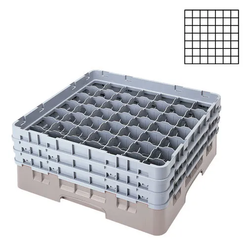 Cambro 49S638-151 - 49-Compartment Stemware & Tumbler Glass Rack - Camrack (3 per Case) 