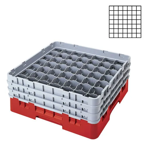 Cambro 49S638-163 - 49-Compartment Stemware & Tumbler Glass Rack - Camrack (3 per Case) 