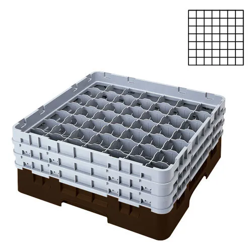 Cambro 49S638-167 - 49-Compartment Stemware & Tumbler Glass Rack - Camrack (3 per Case) 