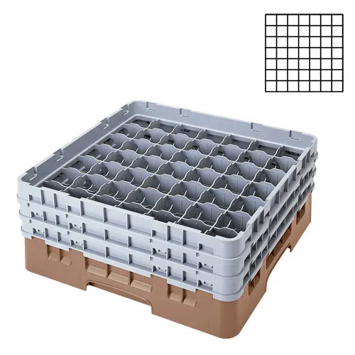 Cambro 49S638-184 - 49-Compartment Stemware & Tumbler Glass Rack - Camrack (3 per Case) 