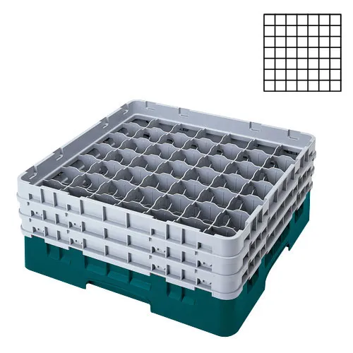 Cambro 49S638-414 - 49-Compartment Stemware & Tumbler Glass Rack - Camrack (3 per Case) 