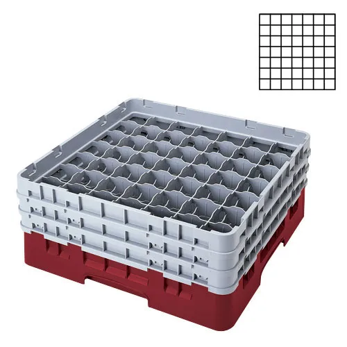 Cambro 49S638-416 - 49-Compartment Stemware & Tumbler Glass Rack - Camrack (3 per Case) 