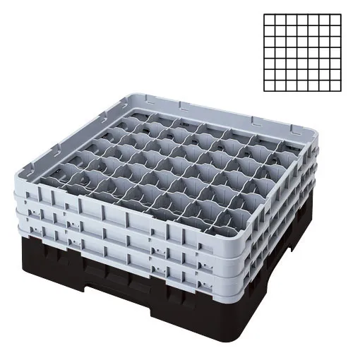 Cambro 49S800-110 - 49-Compartment Stemware & Tumbler Glass Rack - Camrack (2 per Case) 