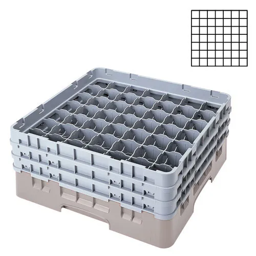 Cambro 49S800-151 - 49-Compartment Stemware & Tumbler Glass Rack - Camrack (2 per Case) 