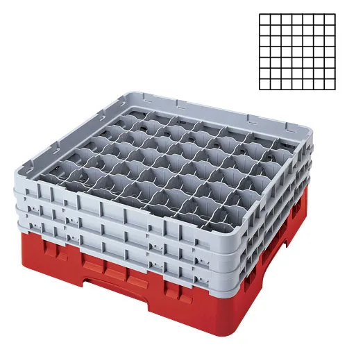 Cambro 49S800-163 - 49-Compartment Stemware & Tumbler Glass Rack - Camrack (2 per Case) 