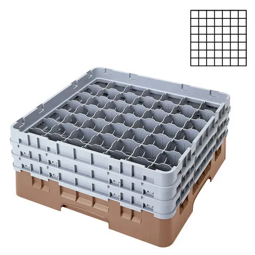 Cambro 49S800-184 - 49-Compartment Stemware & Tumbler Glass Rack - Camrack (2 per Case) 