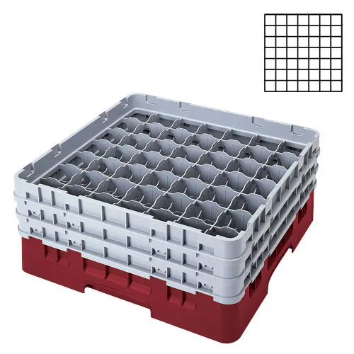 Cambro 49S800-416 - 49-Compartment Stemware & Tumbler Glass Rack - Camrack (2 per Case) 