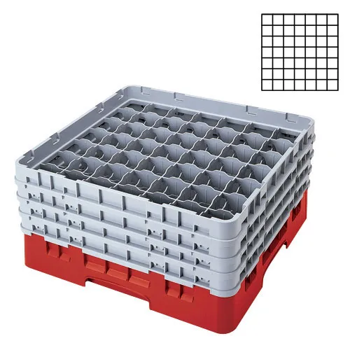 Cambro 49S958-163 - 49-Compartment Stemware & Tumbler Glass Rack - Camrack (2 per Case) 