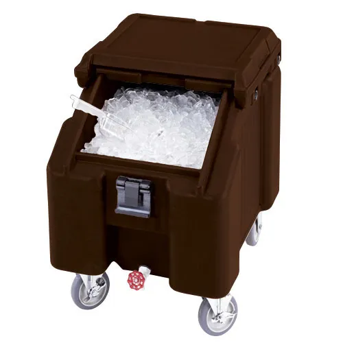 Cambro ICS100L4S-131 - 100 lb. Capacity - Sliding Lid Portable Ice Bin  - Brown