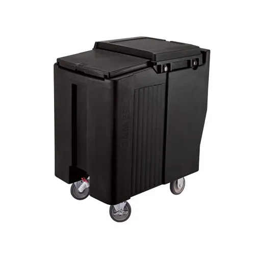 Cambro ICS125T-110 - 125 lb. Capacity - Tall Sliding Lid Portable Ice Bin  - Black