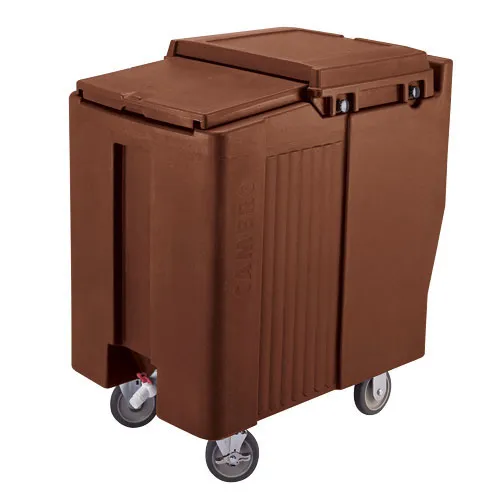 Cambro ICS175T-131 - 175 lb. Capacity - Tall Sliding Lid Portable Ice Bin  - Brown