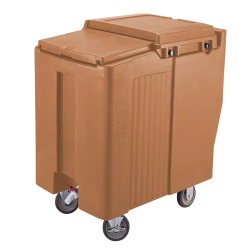 Cambro ICS175T-157 - 175 lb. Capacity - Tall Sliding Lid Portable Ice Bin  - Peach