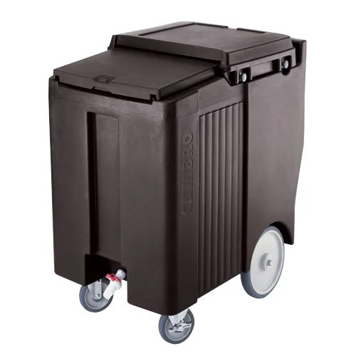 Cambro ICS175TB-110 - 175 lb. Capacity - Tall Sliding Lid Portable Ice Bin  - Black