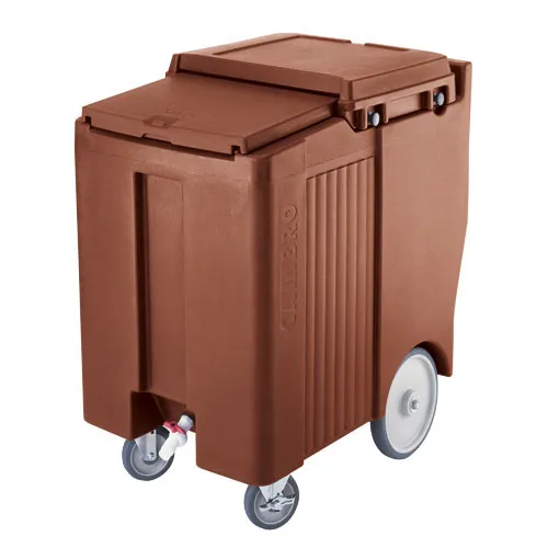 Cambro ICS175TB-131 - 175 lb. Capacity - Tall Sliding Lid Portable Ice Bin  - Brown