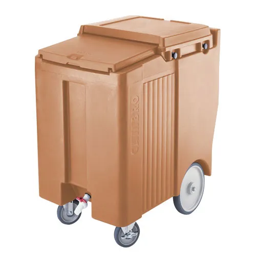 Cambro ICS175TB-157 - 175 lb. Capacity - Tall Sliding Lid Portable Ice Bin  - Peach