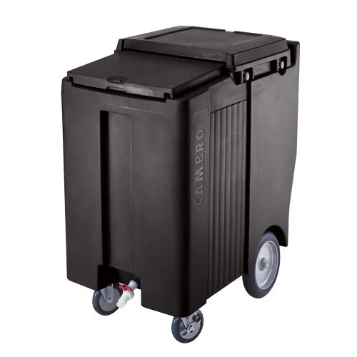 Cambro ICS200TB-110 - 200 lb. Capacity - Tall Sliding Lid Portable Ice Bin  - Black