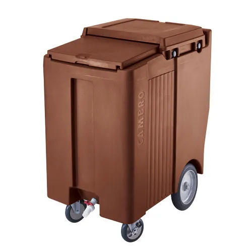 Cambro ICS200TB-131 - 200 lb. Capacity - Tall Sliding Lid Portable Ice Bin  - Brown