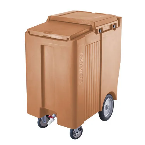 Cambro ICS200TB-157 - 200 lb. Capacity - Tall Sliding Lid Portable Ice Bin  - Peach