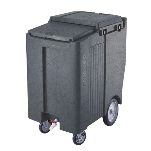 Cambro ICS200TB-191 - 200 lb. Capacity - Tall Sliding Lid Portable Ice Bin  - Grey