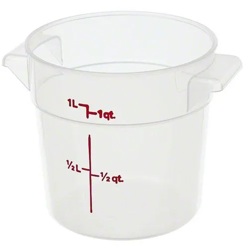 Cambro RFS1PP-190 - 1 qt Polypropylene Round Food Storage Container (12 per Case) 