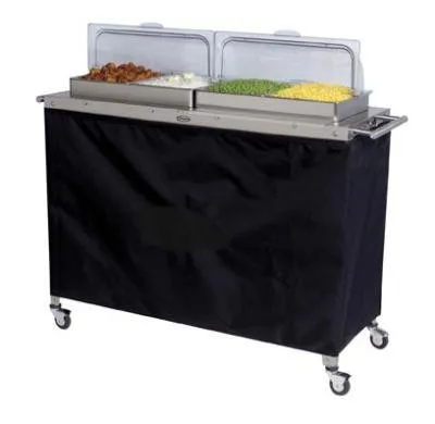 Cadco - CBC4RT - Jumbo Buffet Warming Cart w/ Clear Rolltop Lids