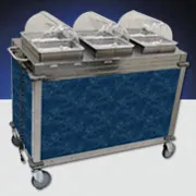 Cadco - CBCHHHL4 - Mobile Hot Buffet Cart w/ "Girona Falls" Blue Marbled Laminate