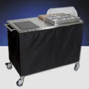 Cadco - CBCPHR2 - Stainless Steel Mobile Chef Cart w/ Glass Ceramic Range - Half Size Pans