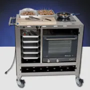 Cadco - CBCSDC - Stainless Steel Mobile Sampling / Demo Buffet Cart